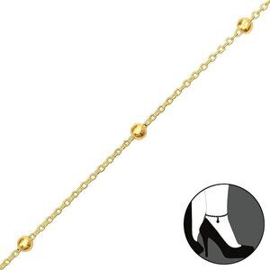 14k Gold Modern Ball Anklet